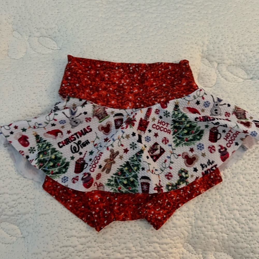Christmas Bummy with skirt. 6-12 months.